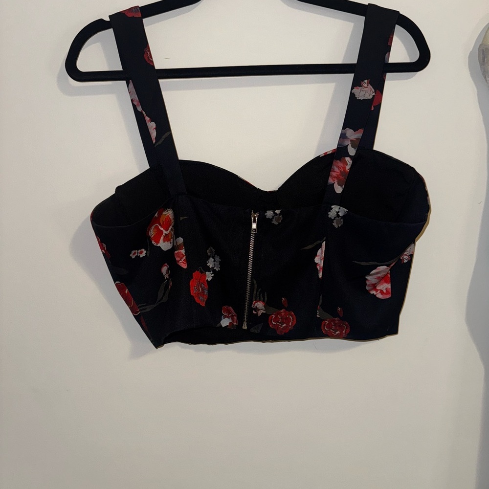 Floral Black Corsette Top - Picture 2 of 2
